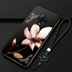 Silicone Candy Rubber Gel Flowers Soft Case Cover S01 for Vivo Nex 3 5G Brown