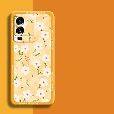 Silicone Candy Rubber Gel Flowers Soft Case Cover S01 for Vivo V25 Pro 5G Yellow