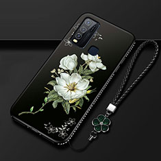 Silicone Candy Rubber Gel Flowers Soft Case Cover S01 for Vivo Y50 White