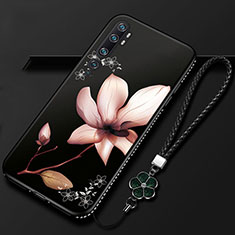 Silicone Candy Rubber Gel Flowers Soft Case Cover S01 for Xiaomi Mi Note 10 Pro Brown
