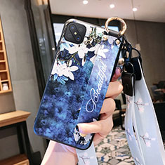 Silicone Candy Rubber Gel Flowers Soft Case Cover S02 for Oppo A92s 5G Blue