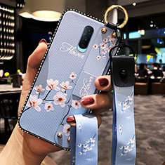 Silicone Candy Rubber Gel Flowers Soft Case Cover S02 for Oppo R17 Pro Sky Blue