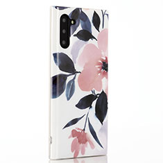 Silicone Candy Rubber Gel Flowers Soft Case Cover S02 for Samsung Galaxy Note 10 5G Pink