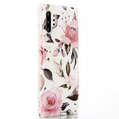 Silicone Candy Rubber Gel Flowers Soft Case Cover S02 for Samsung Galaxy Note 10 Plus 5G Pink