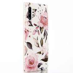 Silicone Candy Rubber Gel Flowers Soft Case Cover S02 for Samsung Galaxy Note 10 Plus Pink