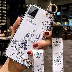 Silicone Candy Rubber Gel Flowers Soft Case Cover S02 for Vivo V20 Pro 5G White
