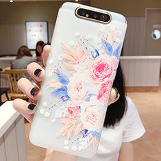 Silicone Candy Rubber Gel Flowers Soft Case Cover S03 for Samsung Galaxy A80 Mixed