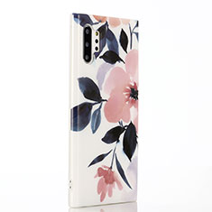 Silicone Candy Rubber Gel Flowers Soft Case Cover S03 for Samsung Galaxy Note 10 Plus 5G Pink