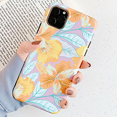 Silicone Candy Rubber Gel Flowers Soft Case Cover S04 for Apple iPhone 11 Pro Max Gold