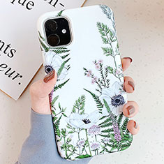 Silicone Candy Rubber Gel Flowers Soft Case Cover S05 for Apple iPhone 11 Pro Green