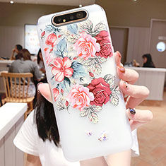 Silicone Candy Rubber Gel Flowers Soft Case Cover S05 for Samsung Galaxy A80 Mixed