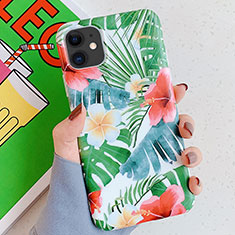 Silicone Candy Rubber Gel Flowers Soft Case Cover S06 for Apple iPhone 11 Green