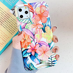 Silicone Candy Rubber Gel Flowers Soft Case Cover S06 for Apple iPhone 11 Pro Max Orange