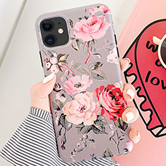 Silicone Candy Rubber Gel Flowers Soft Case Cover S07 for Apple iPhone 11 Rose Gold