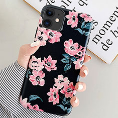 Silicone Candy Rubber Gel Flowers Soft Case Cover S08 for Apple iPhone 11 Black