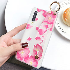 Silicone Candy Rubber Gel Flowers Soft Case Cover S08 for Huawei P30 Pink
