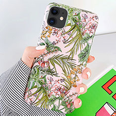 Silicone Candy Rubber Gel Flowers Soft Case Cover S09 for Apple iPhone 11 Green
