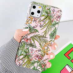 Silicone Candy Rubber Gel Flowers Soft Case Cover S09 for Apple iPhone 11 Pro Max Green