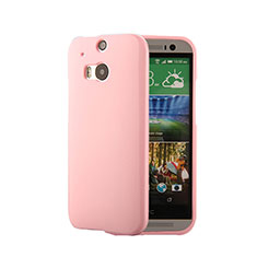Silicone Candy Rubber Gel Soft Case for HTC One M8 Pink