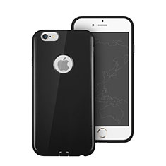 Silicone Candy Rubber Gel Soft Cover With Hole for Apple iPhone 6 Black