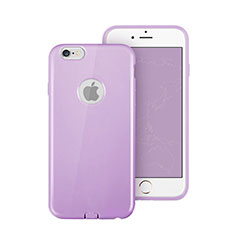Silicone Candy Rubber Gel Soft Cover With Hole for Apple iPhone 6 Plus Purple