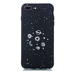 Silicone Candy Rubber Gel Starry Sky Soft Case Cover for Apple iPhone 7 Plus Black