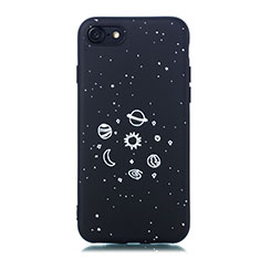 Silicone Candy Rubber Gel Starry Sky Soft Case Cover for Apple iPhone SE (2020) Black