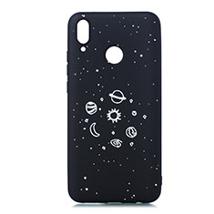 Silicone Candy Rubber Gel Starry Sky Soft Case Cover for Huawei Y9 (2019) Black