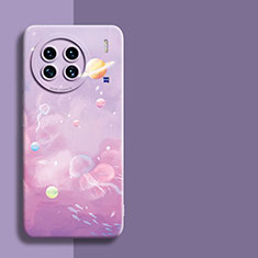 Silicone Candy Rubber Gel Starry Sky Soft Case Cover for Vivo X90 5G Clove Purple