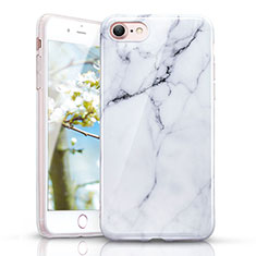 Silicone Candy Rubber Marble Pattern Soft Case for Apple iPhone 7 White