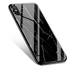 Silicone Candy Rubber Marble Pattern Soft Case for Apple iPhone Xs Black