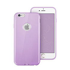 Silicone Candy Rubber Soft Cover With Hole for Apple iPhone 6S Plus Purple