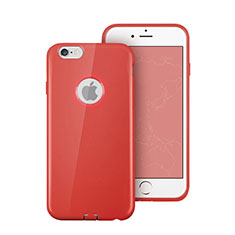 Silicone Candy Rubber Soft Cover With Hole for Apple iPhone 6S Plus Red