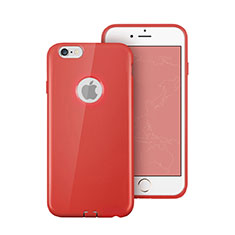 Silicone Candy Rubber Soft Cover With Hole for Apple iPhone 6S Red