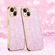 Silicone Candy Rubber TPU Bling-Bling Soft Case Cover AC1 for Apple iPhone 14 Rose Gold