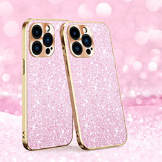 Silicone Candy Rubber TPU Bling-Bling Soft Case Cover AC1 for Apple iPhone 15 Pro Rose Gold