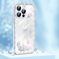 Silicone Candy Rubber TPU Bling-Bling Soft Case Cover AT1 for Apple iPhone 13 Pro Max Silver