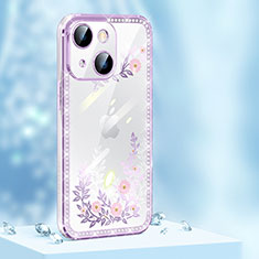 Silicone Candy Rubber TPU Bling-Bling Soft Case Cover AT1 for Apple iPhone 13 Purple