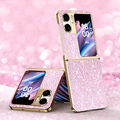 Silicone Candy Rubber TPU Bling-Bling Soft Case Cover GS1 for Oppo Find N2 Flip 5G Rose Gold