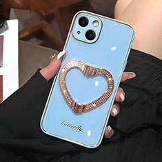 Silicone Candy Rubber TPU Bling-Bling Soft Case Cover JL1 for Apple iPhone 13 Blue