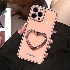 Silicone Candy Rubber TPU Bling-Bling Soft Case Cover JL1 for Apple iPhone 13 Pro Rose Gold