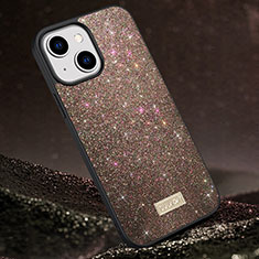 Silicone Candy Rubber TPU Bling-Bling Soft Case Cover LD1 for Apple iPhone 13 Brown