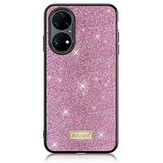 Silicone Candy Rubber TPU Bling-Bling Soft Case Cover LD1 for Huawei P50 Pro Purple