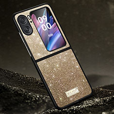 Silicone Candy Rubber TPU Bling-Bling Soft Case Cover LD1 for Oppo Find N2 Flip 5G Gold