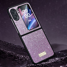Silicone Candy Rubber TPU Bling-Bling Soft Case Cover LD1 for Oppo Find N2 Flip 5G Purple