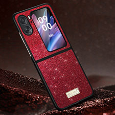 Silicone Candy Rubber TPU Bling-Bling Soft Case Cover LD1 for Oppo Find N2 Flip 5G Red