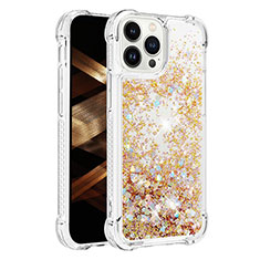 Silicone Candy Rubber TPU Bling-Bling Soft Case Cover S01 for Apple iPhone 14 Pro Gold