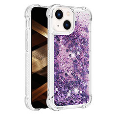 Silicone Candy Rubber TPU Bling-Bling Soft Case Cover S01 for Apple iPhone 14 Purple