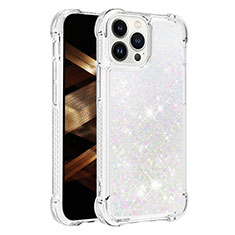 Silicone Candy Rubber TPU Bling-Bling Soft Case Cover S01 for Apple iPhone 15 Pro Max Silver