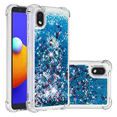 Silicone Candy Rubber TPU Bling-Bling Soft Case Cover S01 for Samsung Galaxy A01 Core Blue